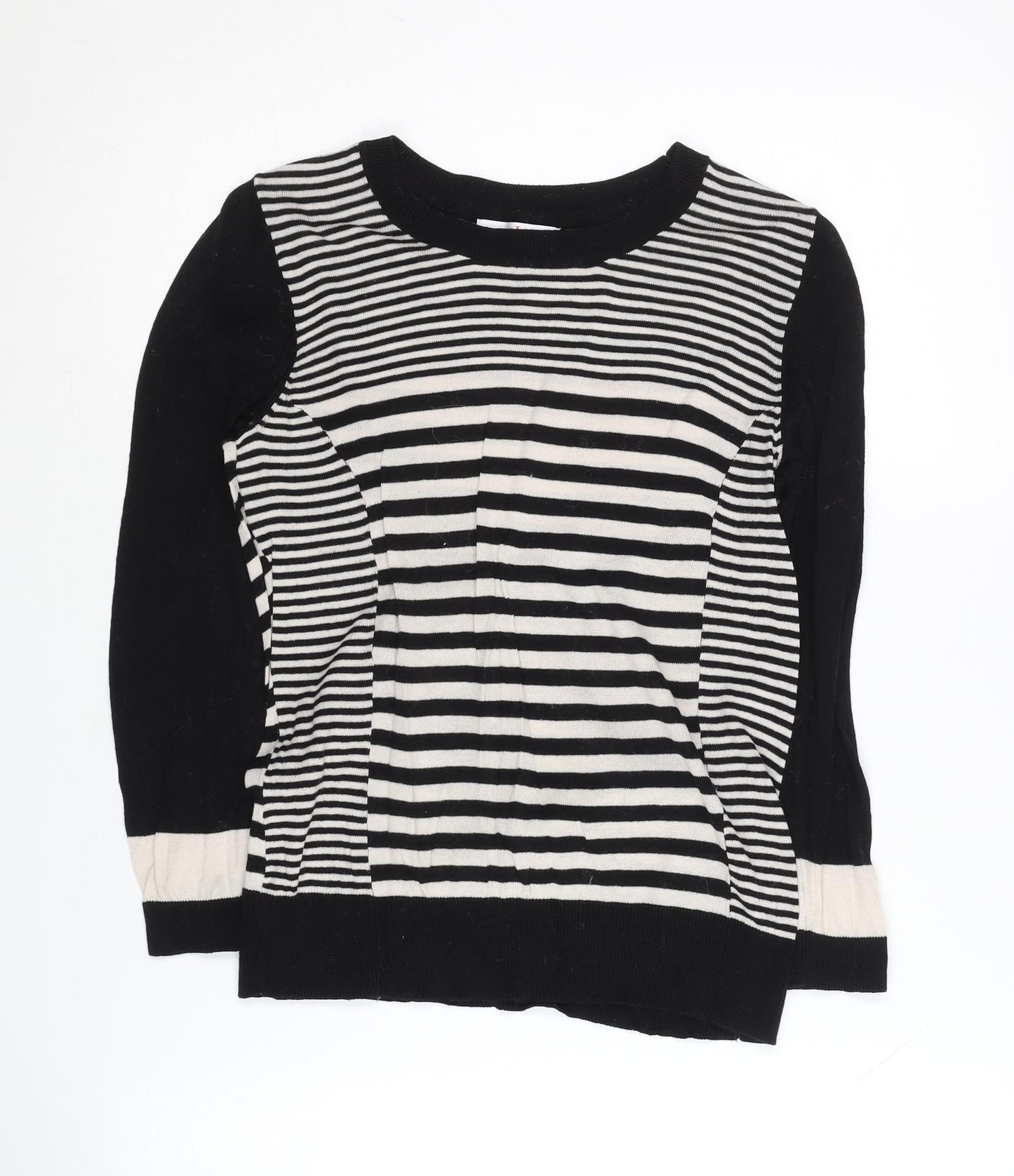 Jasper Conran Women's Black Striped Pullover Jumper Size 12