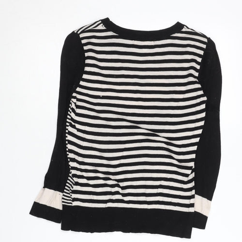 Jasper Conran Women's Black Striped Pullover Jumper Size 12