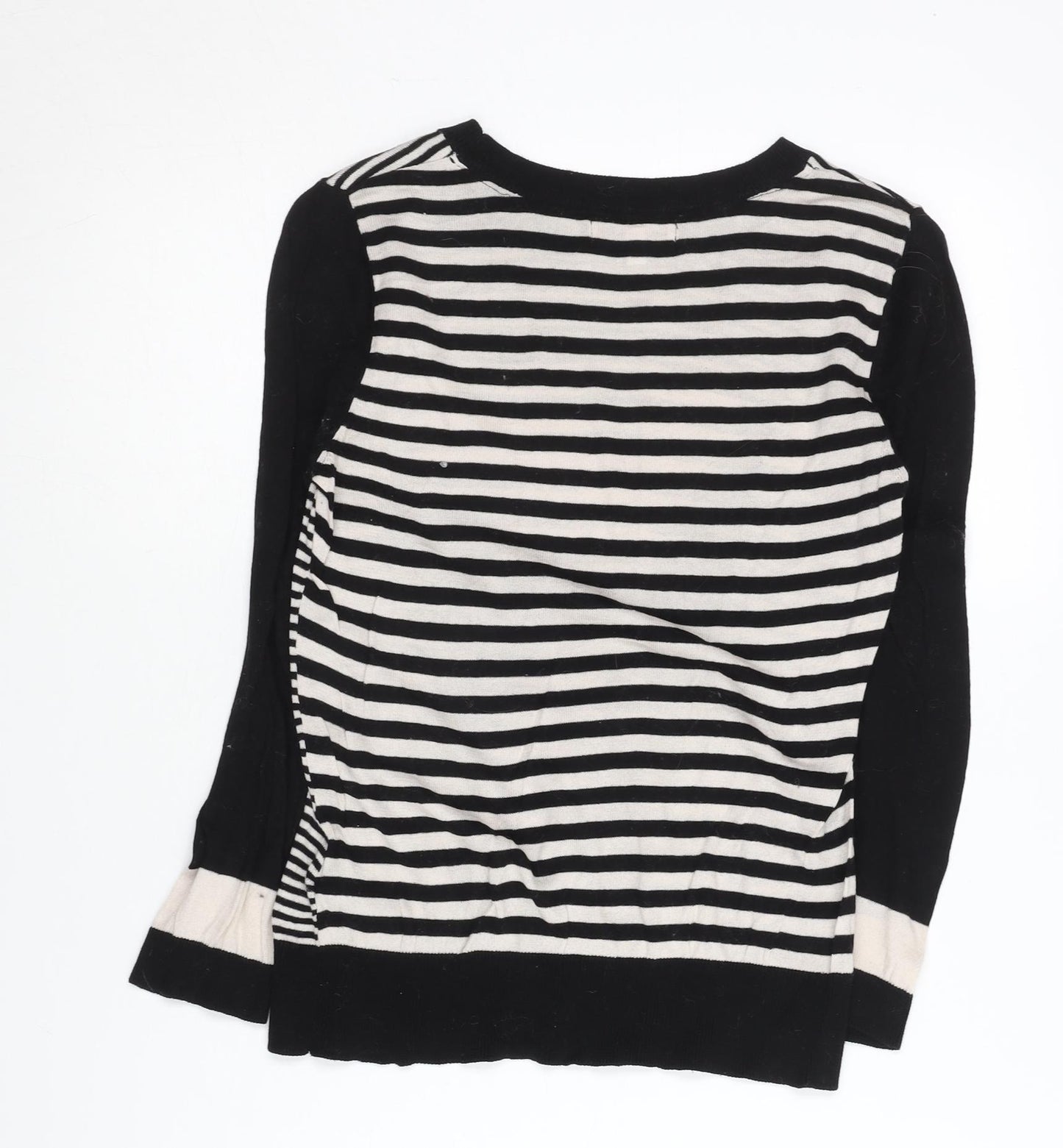 Jasper Conran Women's Black Striped Pullover Jumper Size 12