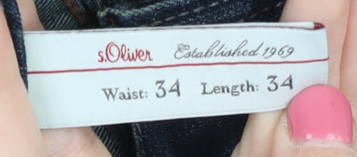 s.Oliver Men's Blue Regular Fit Straight Jeans 34