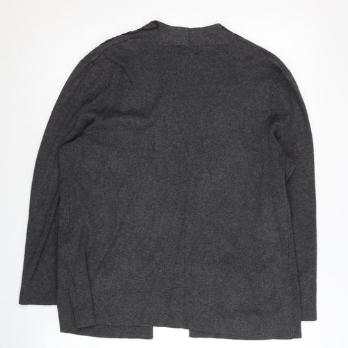 Eastex Women's Grey Open Front Cardigan, Size 12, Long Sleeve