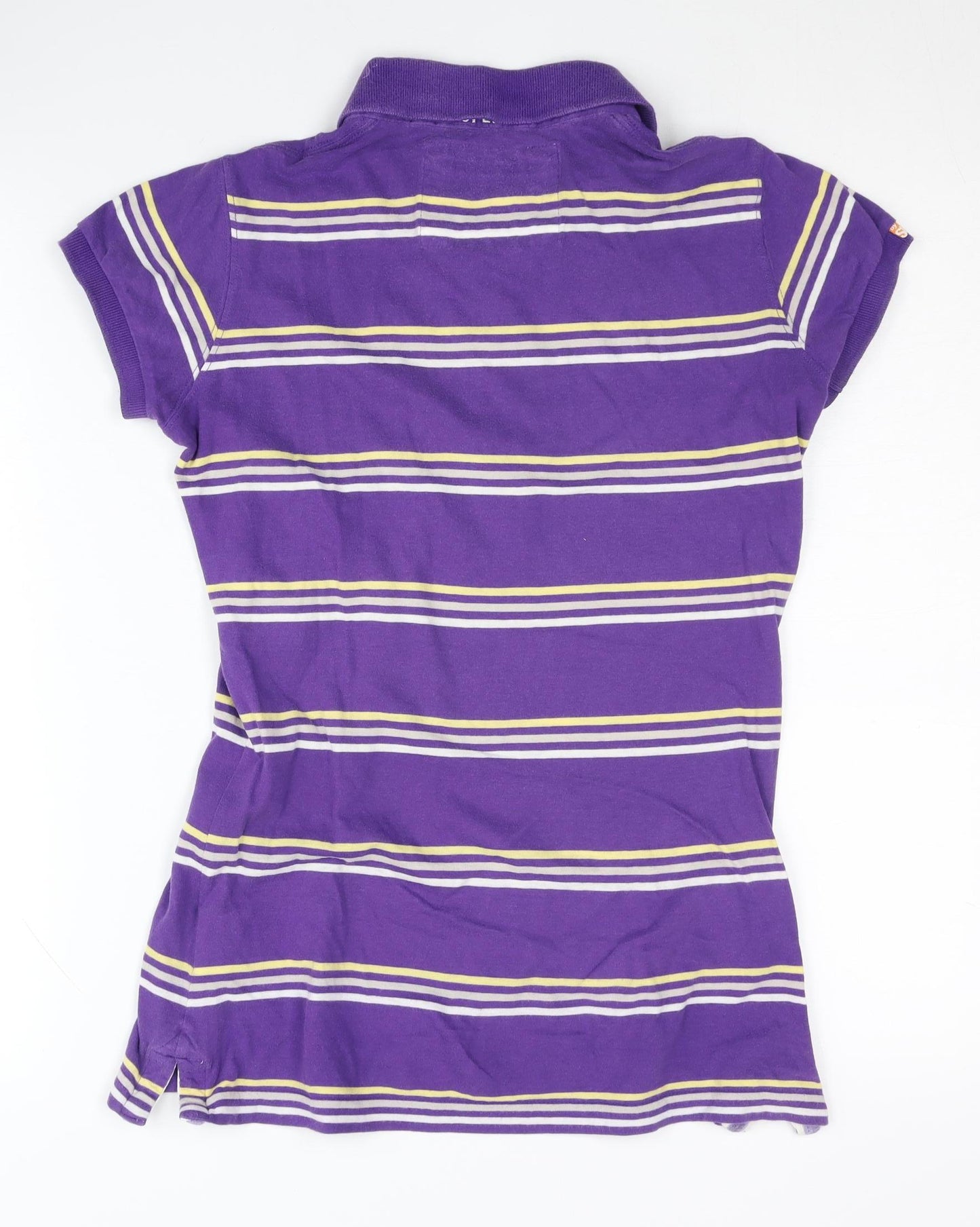 Superdry Women's Purple Striped Polo Shirt M