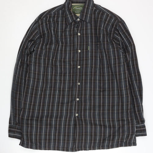 Champion Men's Black Check Flannel Shirt M