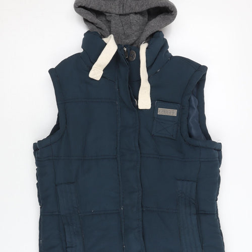 Kangol Women's Blue Hooded Waistcoat Size 10