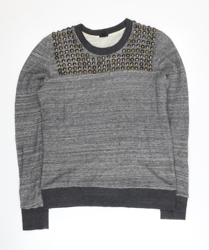 J.Crew Women's Grey Studded Pullover Sweatshirt XS