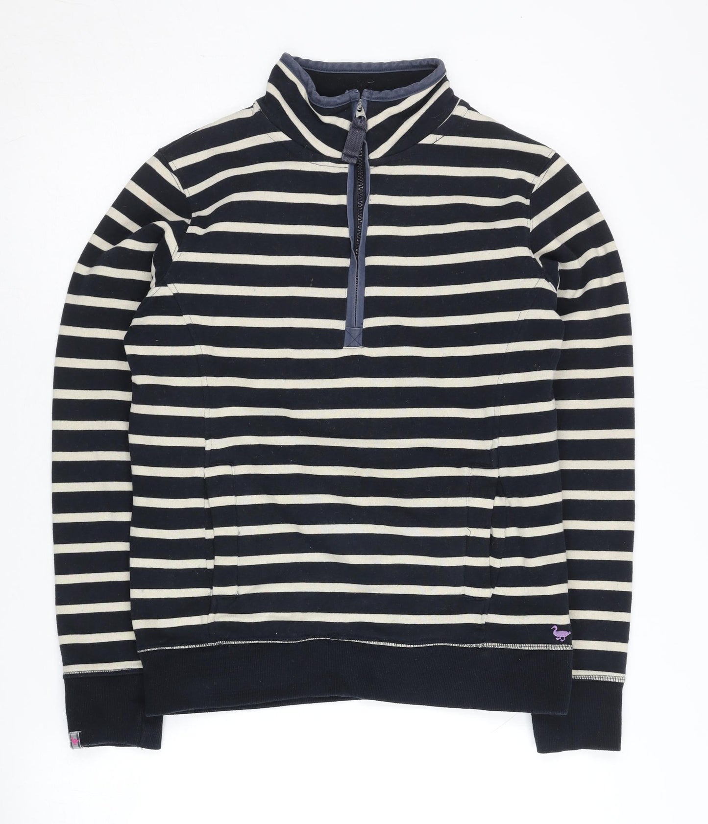 Country Rose Women's Black Striped Henley Sweatshirt S