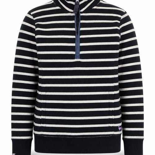 Country Rose Women's Black Striped Henley Sweatshirt S