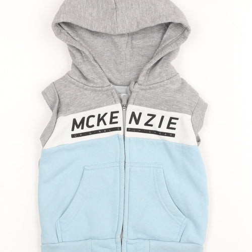 McKenzie Boys Grey & Blue Sleeveless Hooded Jacket 2-3 Years