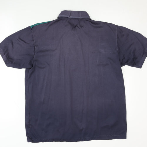 Tootal Men's Blue Colourblock Polo - L