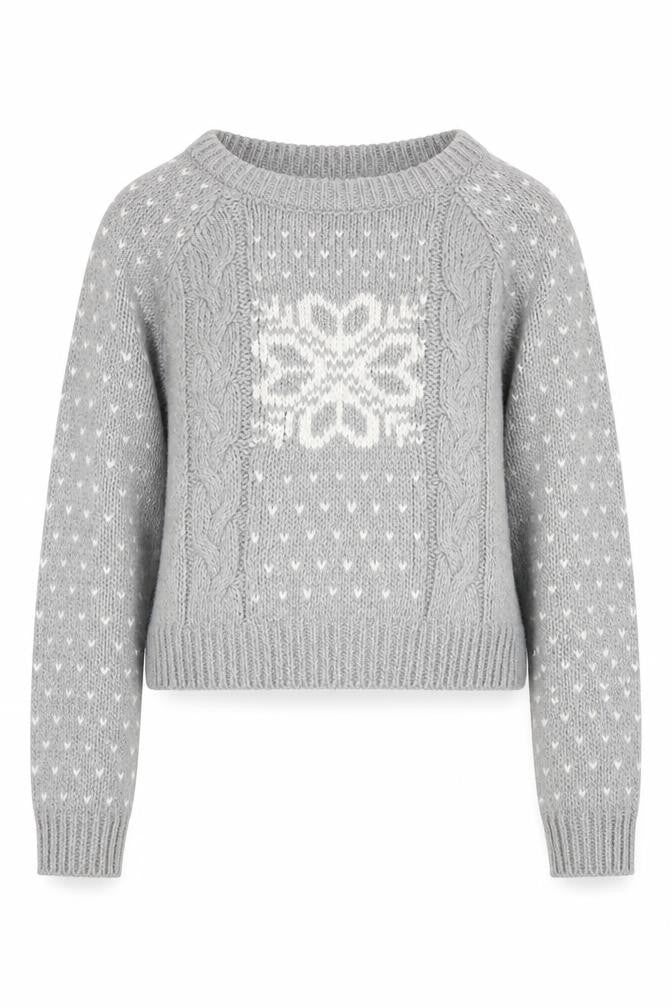 Front view of SoulCal Women's Grey Cable-Knit Jumper, size 8