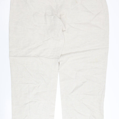 Windsmoor Women's Beige Trousers Size 16 Linen Blend