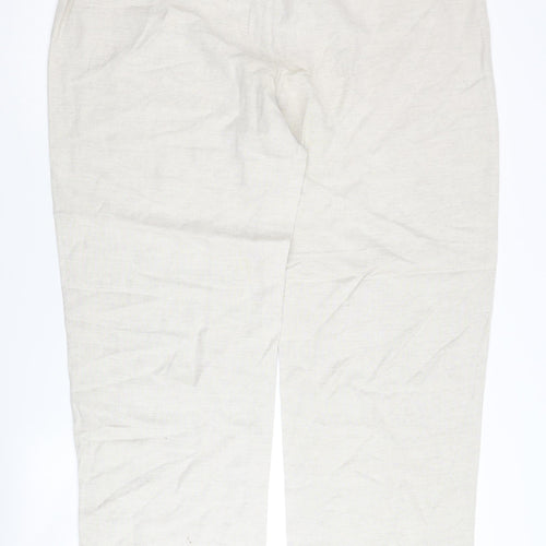 Windsmoor Women's Beige Trousers Size 16 Linen Blend