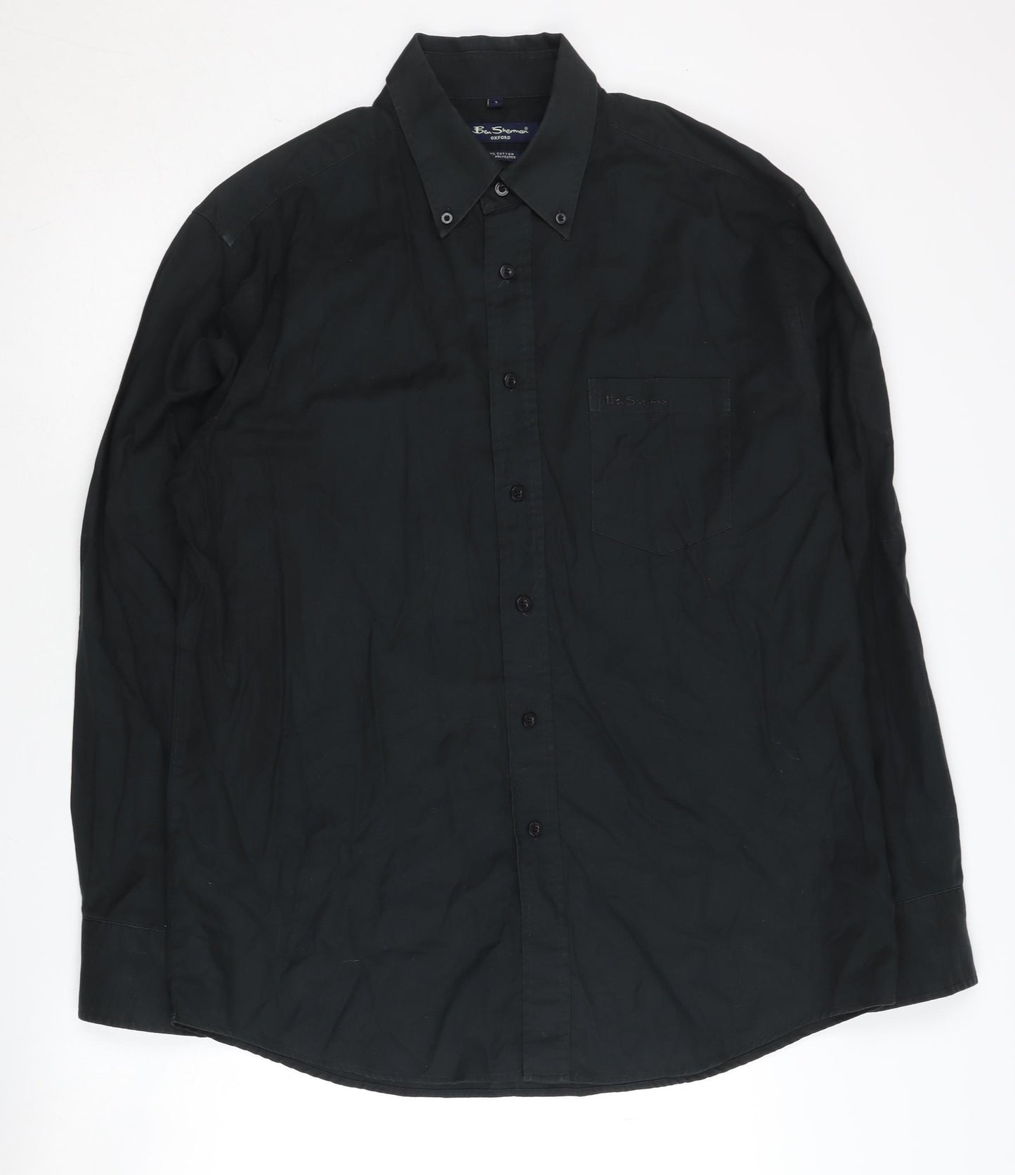 Ben Sherman Men's Black Oxford Shirt L Long Sleeve