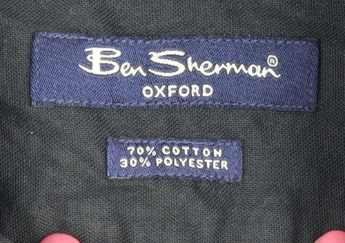 Ben Sherman Men's Black Oxford Shirt L Long Sleeve