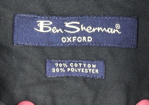 Ben Sherman Men's Black Oxford Shirt L Long Sleeve