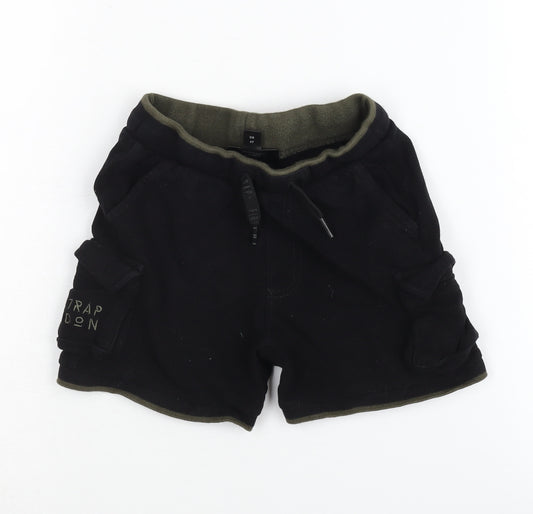 Firetrap Boys Black Cargo Shorts 3-4 Years