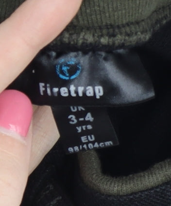 Firetrap Boys Black Cargo Shorts 3-4 Years