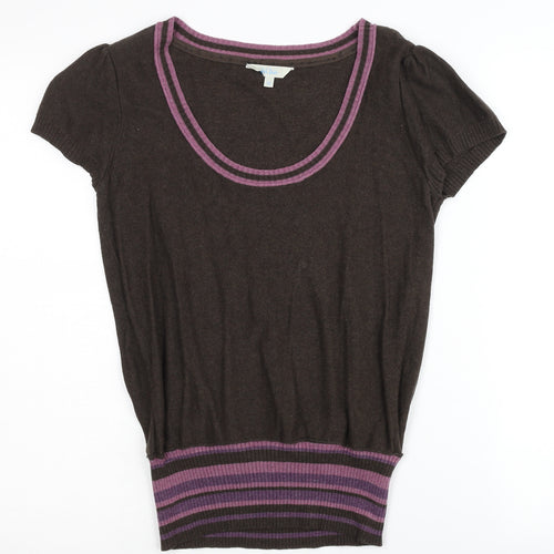 Fat Face Women's Brown Striped Pullover Jumper Size 10