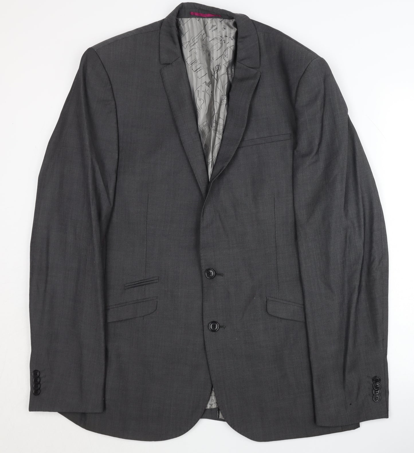 White Label Men's Grey Blazer 42L Long Jacket