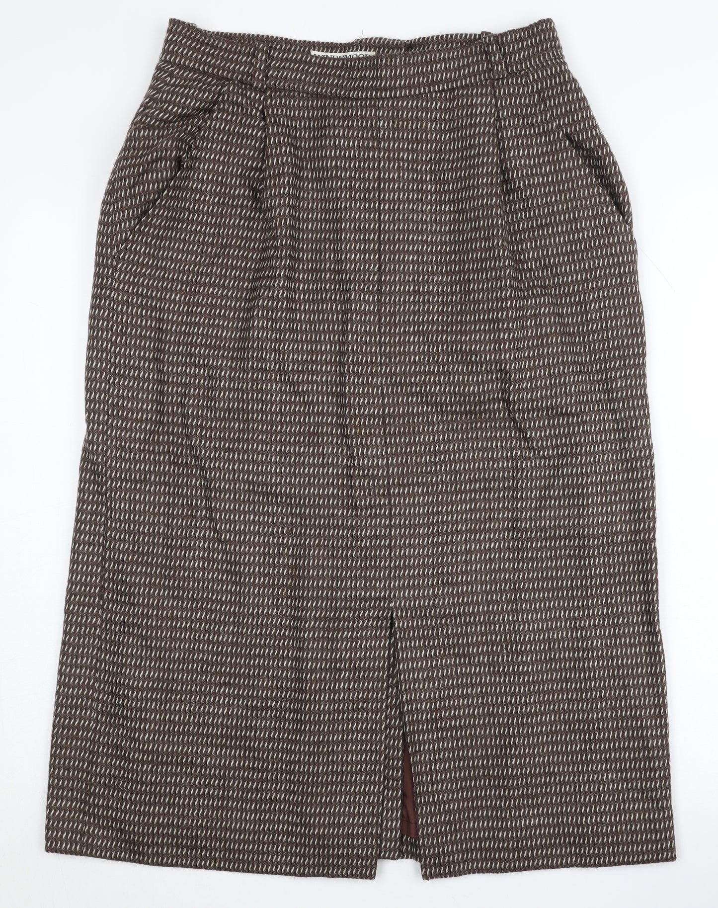 Windsmoor Women's Brown Wool Pencil Skirt, Size 14