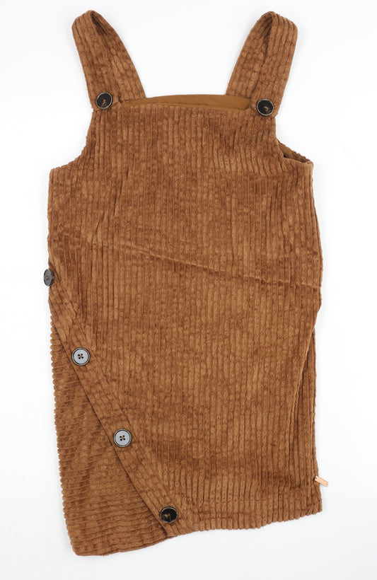 Firetrap Girls Brown Corduroy Pinafore Dress, Size 13 Years
