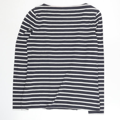 Boden Women's Striped T-Shirt, Size 8, Black/White, Ruffle