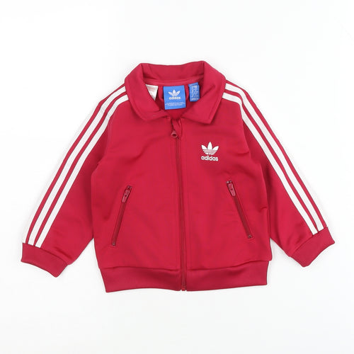 Adidas Unisex Red Baby Track Jacket 6-9 Months