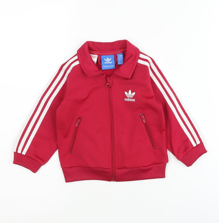 Adidas Unisex Red Baby Track Jacket 6-9 Months