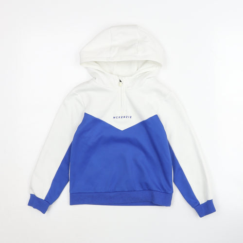 McKenzie Boys Blue & White 1/4 Zip Hoodie, 5-6 Years