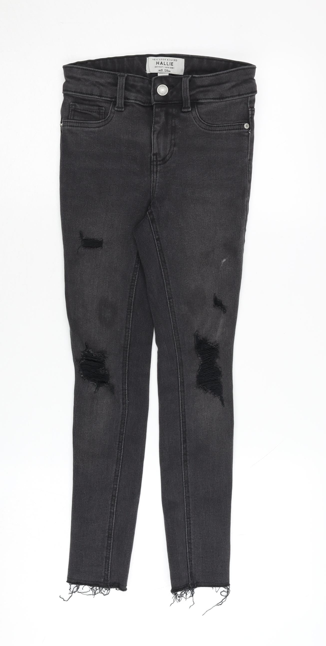 New Look Girls Black Skinny Ripped Jeans Age 9 Years