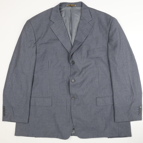 M.G. Men's Grey Striped Suit Jacket Size 52 Formal Wear