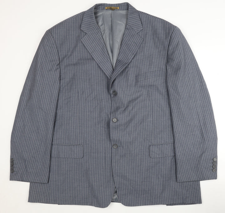M.G. Men's Grey Striped Suit Jacket Size 52 Formal Wear