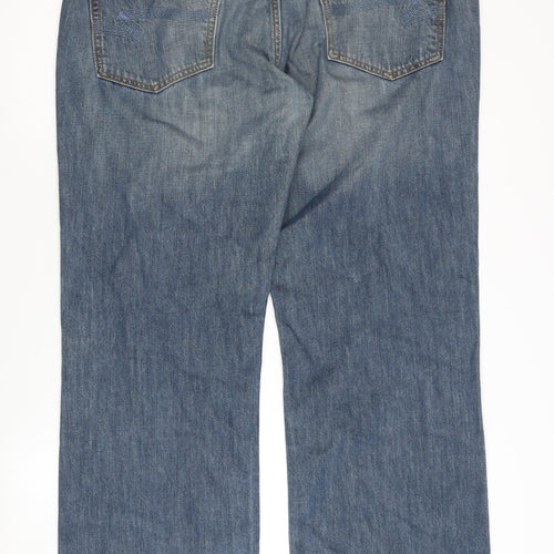 Next Men's Blue Straight Jeans, Size 38, Classic Style