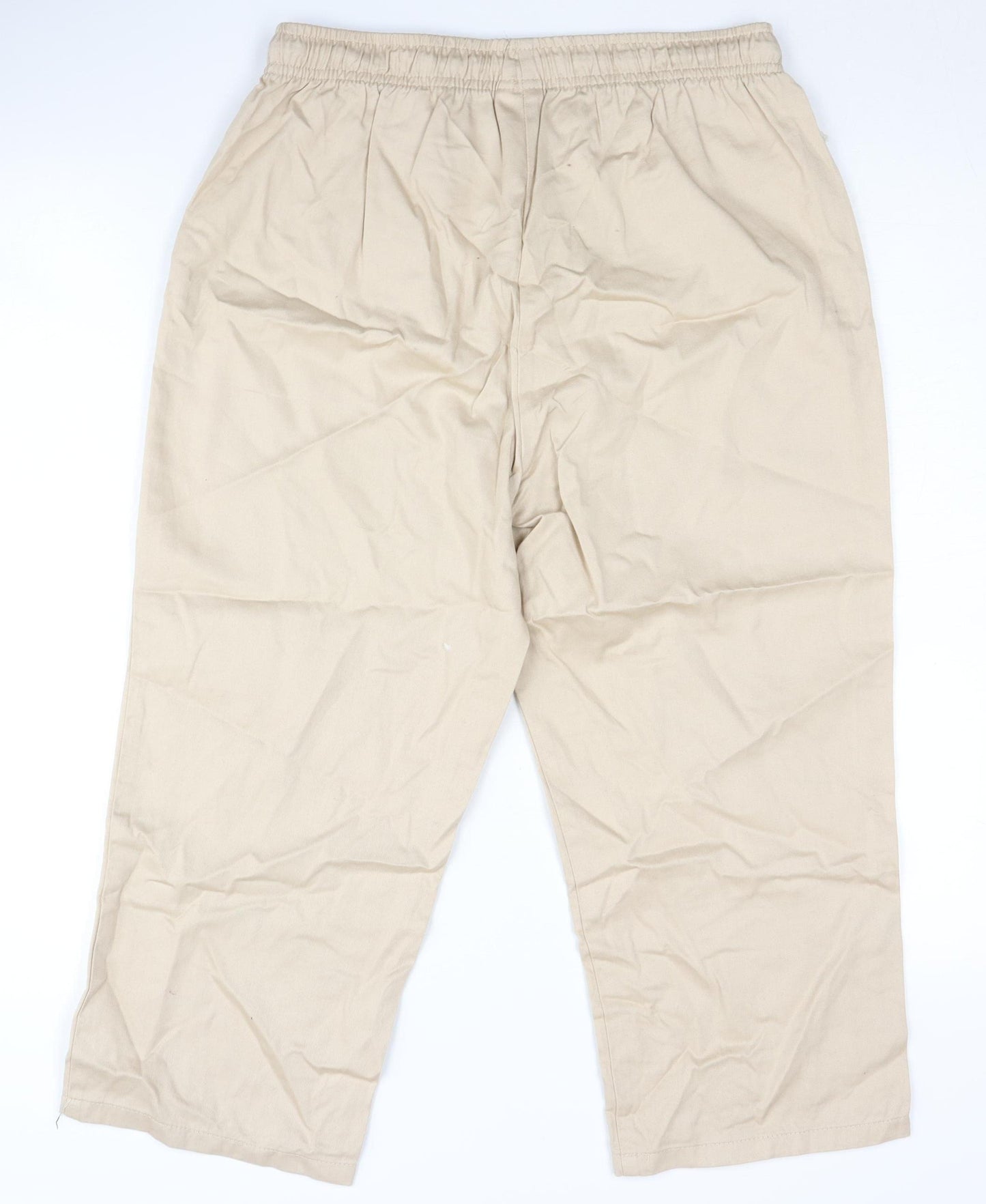 Damart Women's Beige Cotton Trousers - Size 14