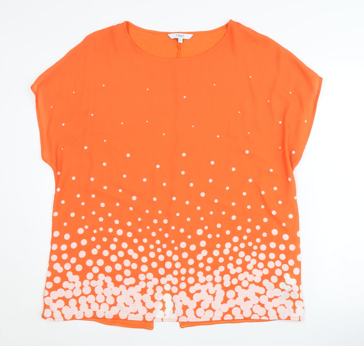 Next Women's Orange Polka Dot Jersey T-Shirt Size 18