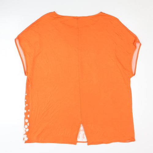 Next Women's Orange Polka Dot Jersey T-Shirt Size 18