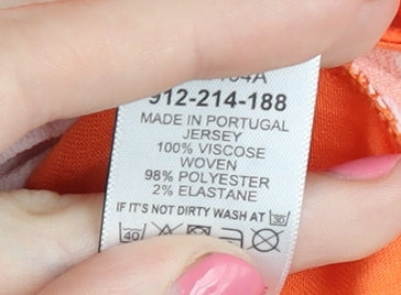 Next Women's Orange Polka Dot Jersey T-Shirt Size 18
