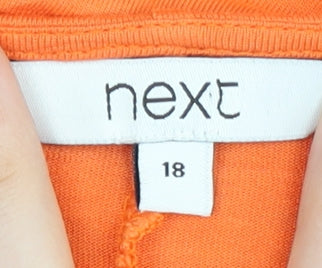 Next Women's Orange Polka Dot Jersey T-Shirt Size 18