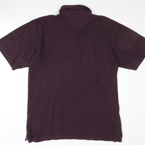 Racing Green Men's Purple Polo Shirt L