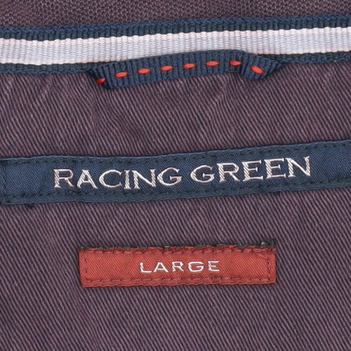 Racing Green Men's Purple Polo Shirt L