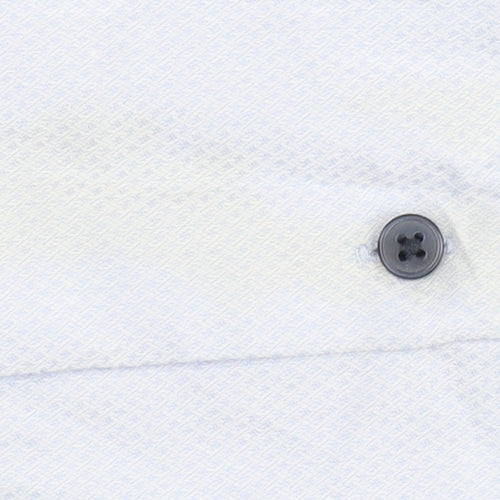 Next Men's Blue Button-Up Shirt, Size 16.5, Regular Fit