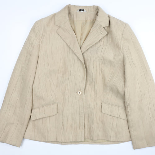 Klass Women's Beige Suit Jacket Size 18 Lined Classic