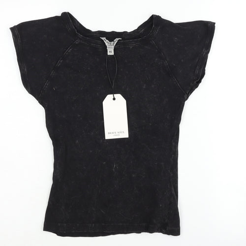 Brave Soul Women's XS Black Basic T-Shirt