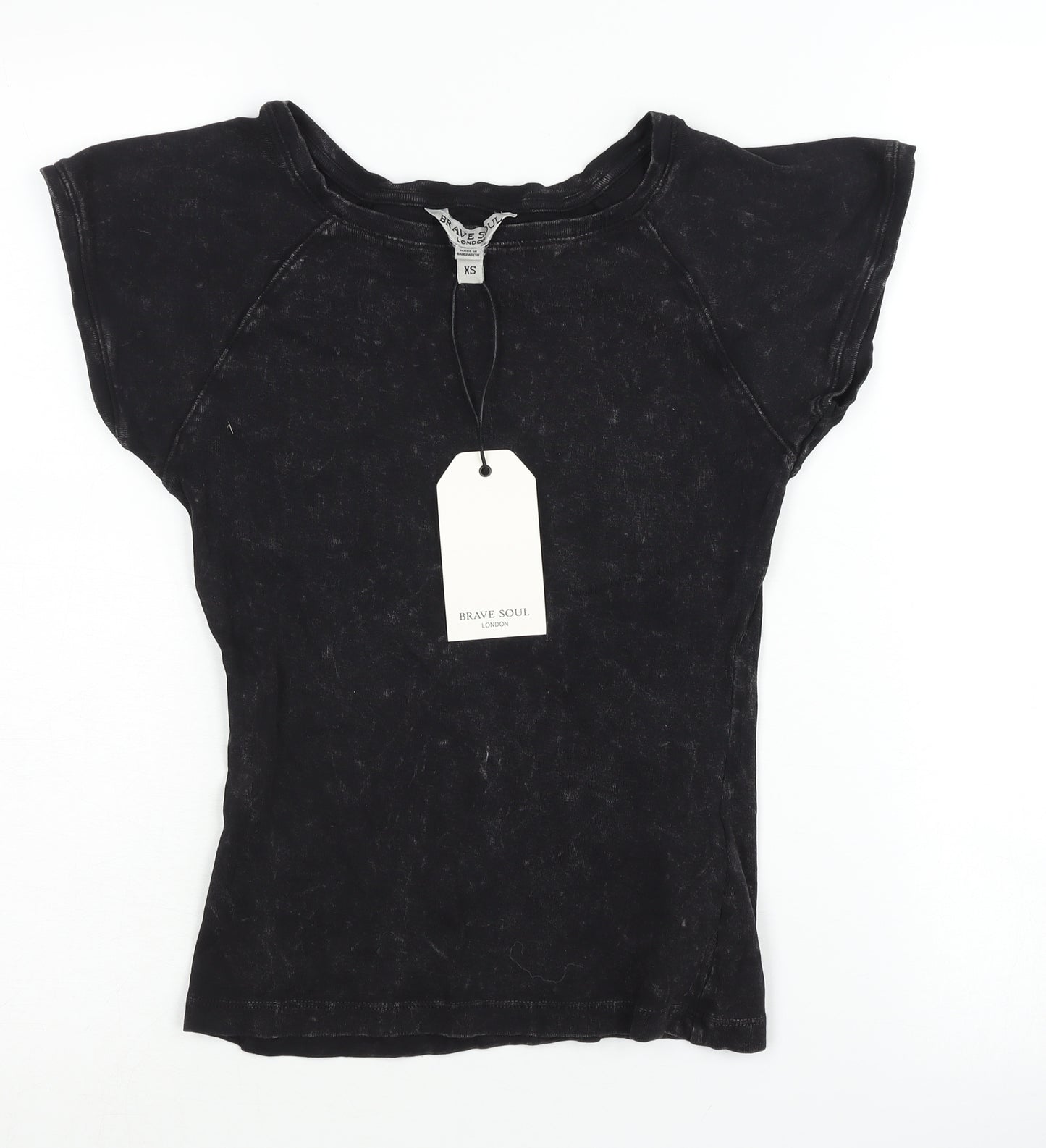 Brave Soul Women's XS Black Basic T-Shirt