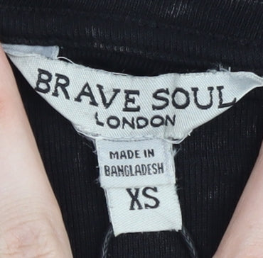 Brave Soul Women's XS Black Basic T-Shirt