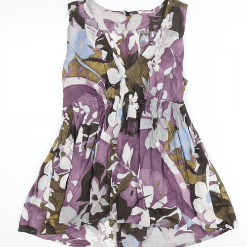 Stile Benetton Women's Floral Tunic Blouse S Multicoloured