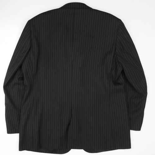Greenwoods Men's Black Pinstriped Blazer Size 46