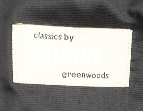 Greenwoods Men's Black Pinstriped Blazer Size 46