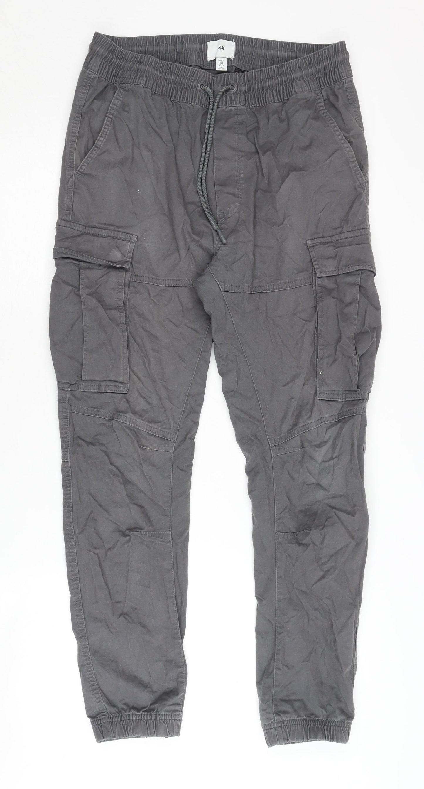 H&M Men's Grey Cargo Trousers S