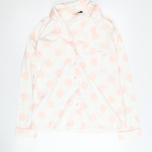 Boux Avenue Women's White Polka Dot Pyjama Top Size 10